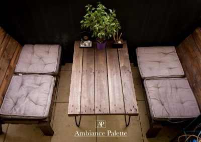 Salon de jardin balcon table basse pied Ripaton par Ambiance Palette (5)